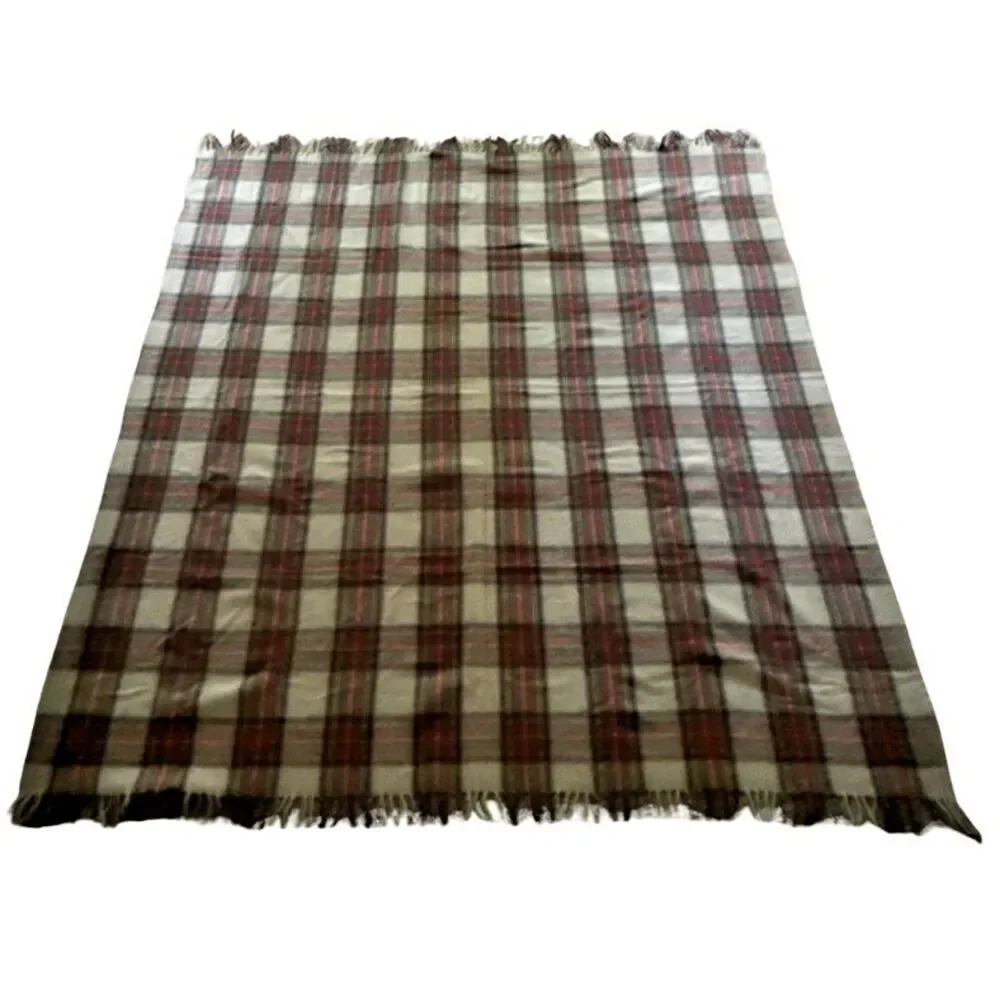 Tweeds of Scotland Wool Stewart Dress Tartan Throw Blanket Fringed 62x72 NEW